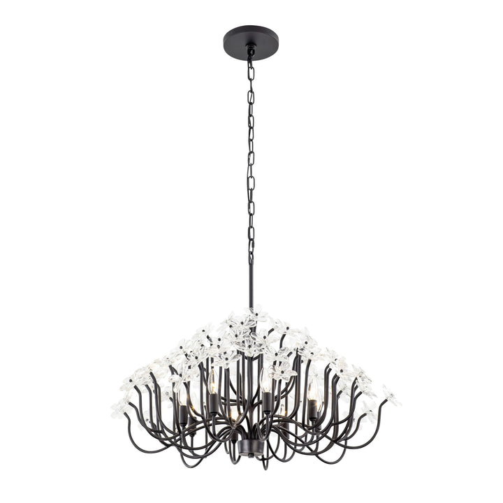 Wildflower 378C08MB 8-Lt Chandelier - Matte Black