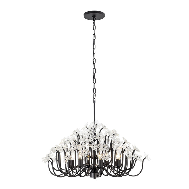 Wildflower 378C08MB 8-Lt Chandelier - Matte Black