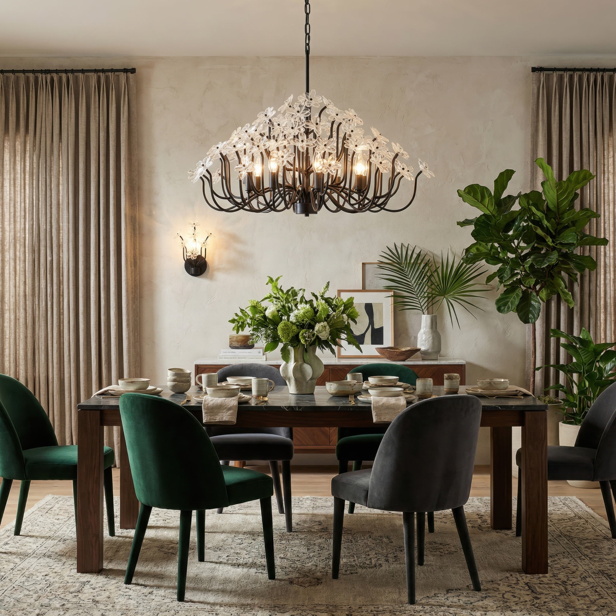 Wildflower 8 Light Chandelier - Matte Black