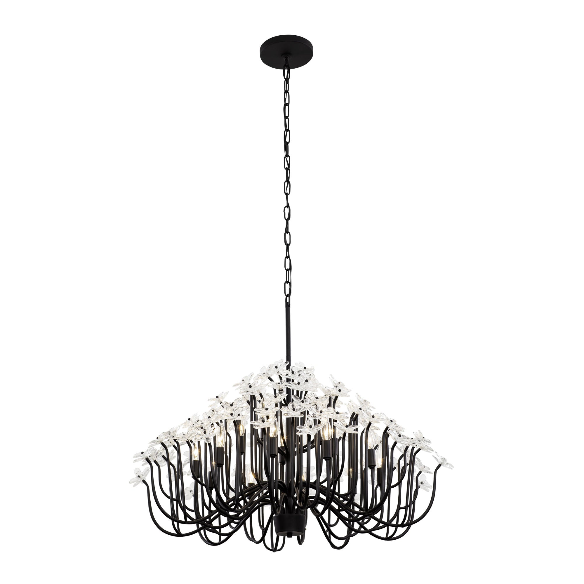 Wildflower 15 Light Chandelier - Matte Black