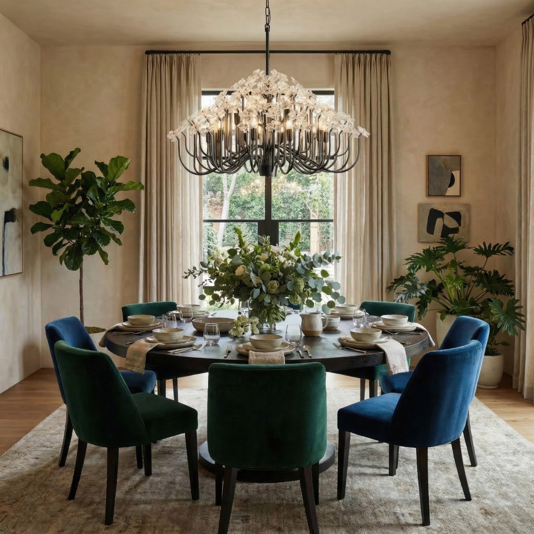 Wildflower 15 Light Chandelier - Matte Black