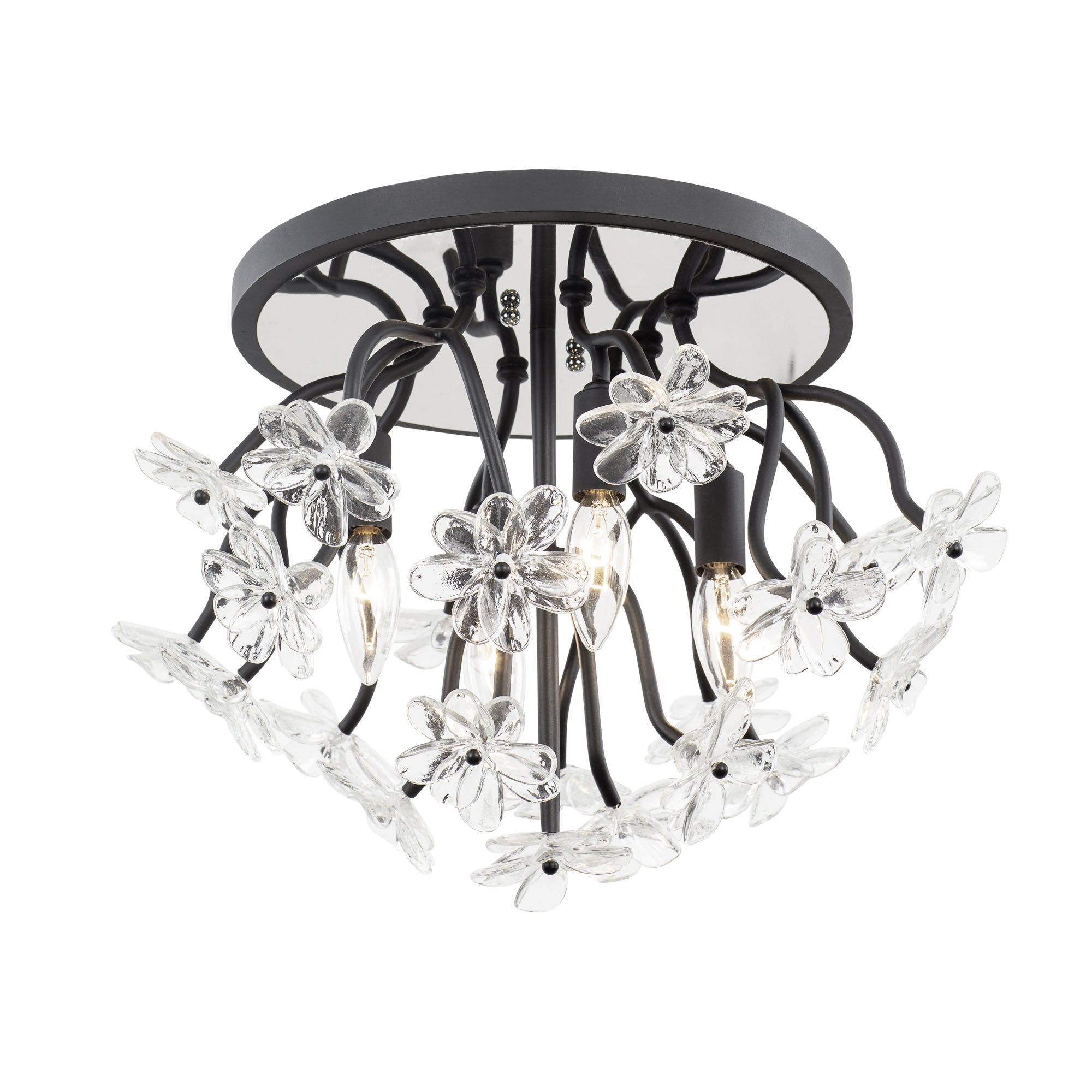 Wildflower 4 Light Semi-Flush - Matte Black