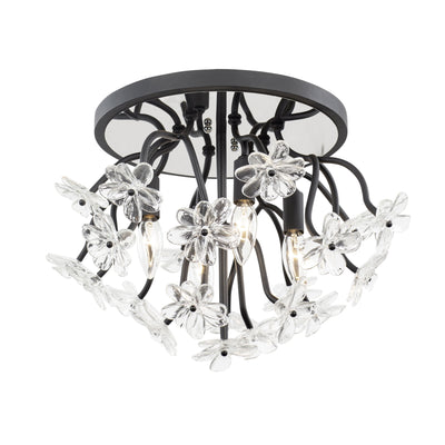 Wildflower 4 Light Semi-Flush - Matte Black