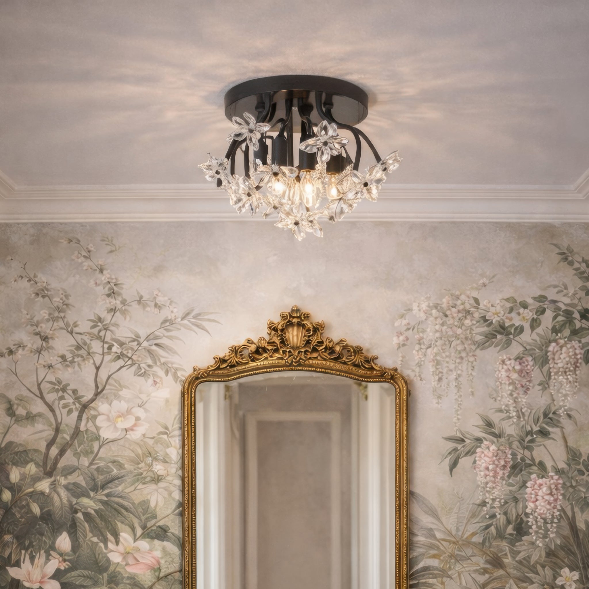 Wildflower 4 Light Semi-Flush - Matte Black