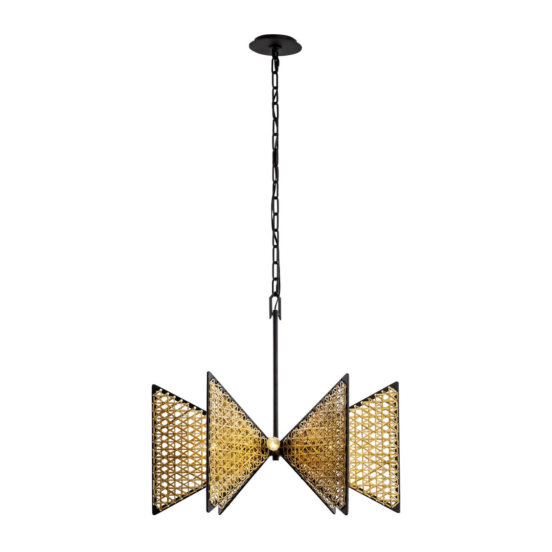 Machina 379C06MBS 6-Lt Chandelier - Matte Black/Sulihiya