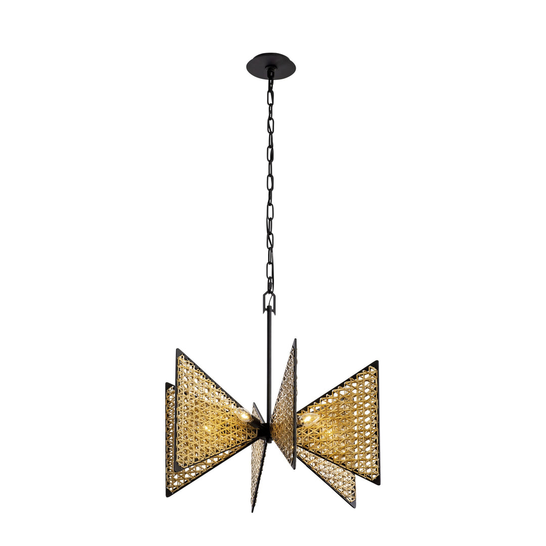 Machina 379C06MBS 6-Lt Chandelier - Matte Black/Sulihiya