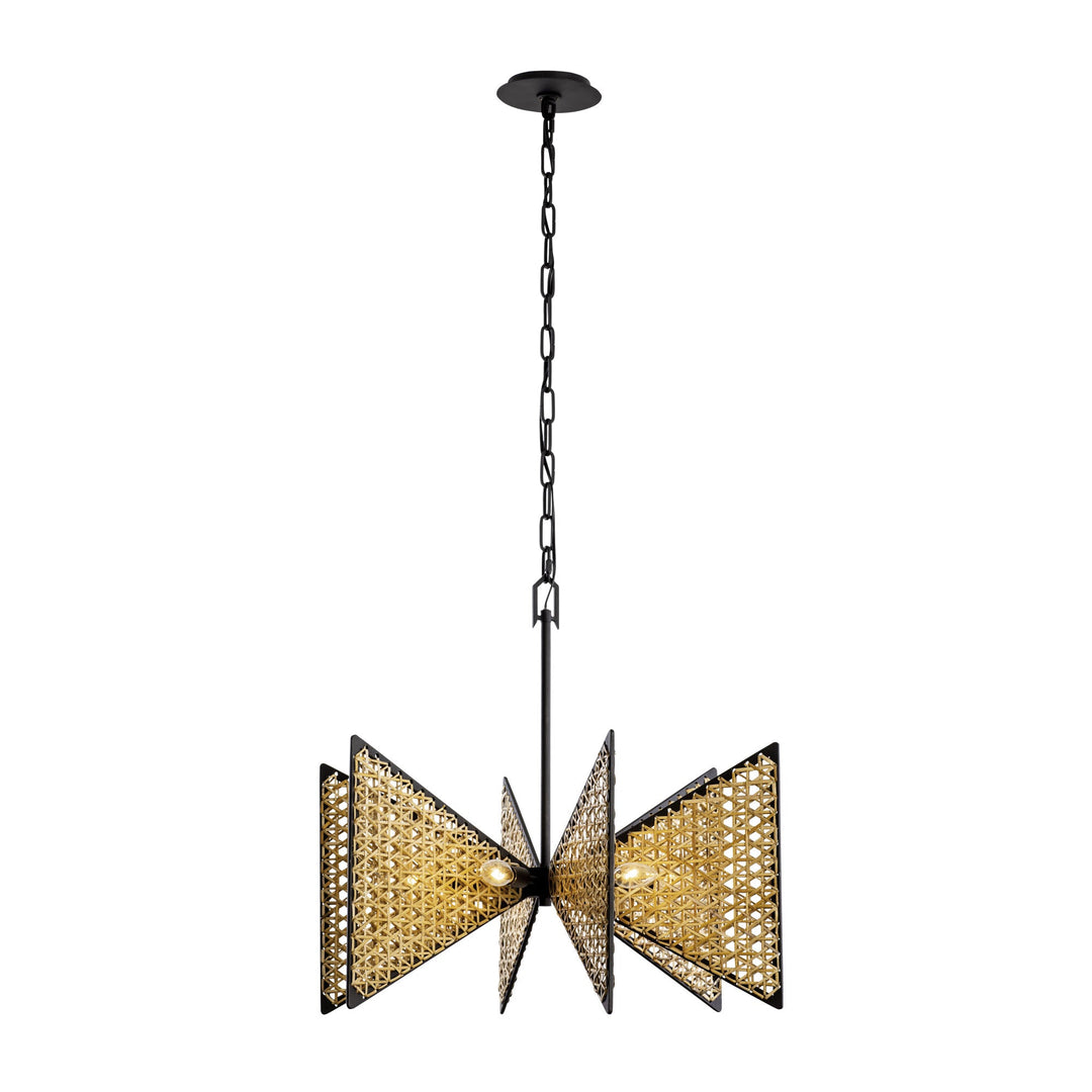 Machina 379C06MBS 6-Lt Chandelier - Matte Black/Sulihiya