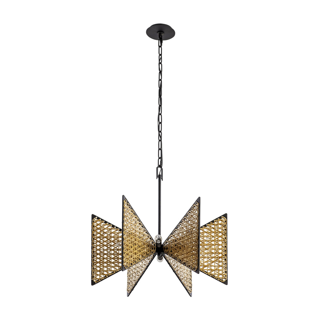 Machina 379C06MBS 6-Lt Chandelier - Matte Black/Sulihiya