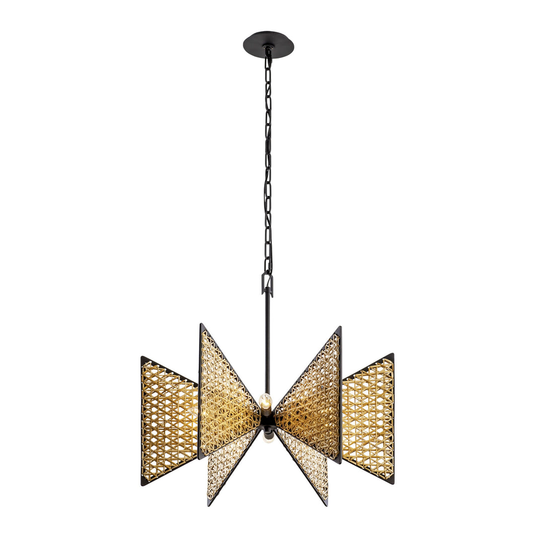 Machina 379C06MBS 6-Lt Chandelier - Matte Black/Sulihiya