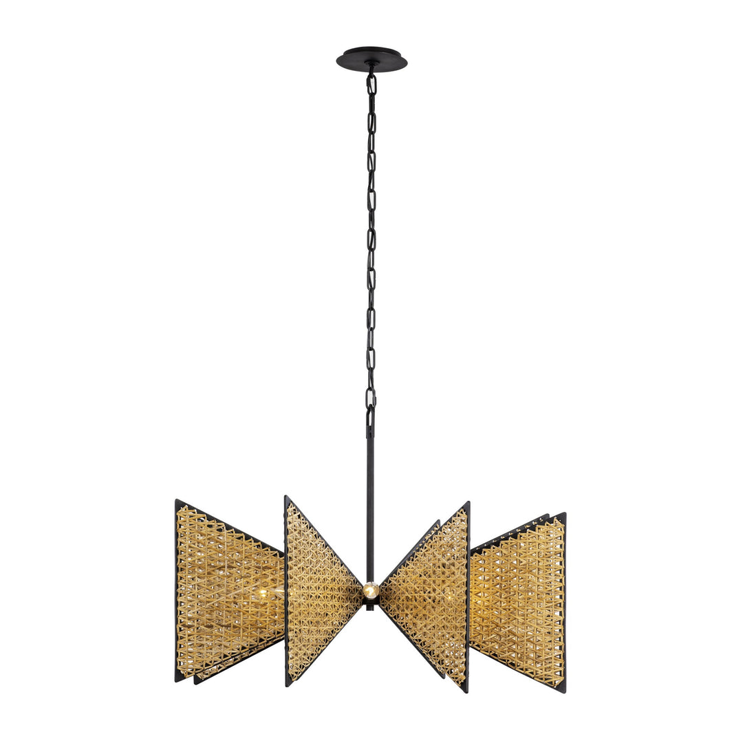 Machina 379C08MBS 8-Lt Chandelier - Matte Black/Sulihiya