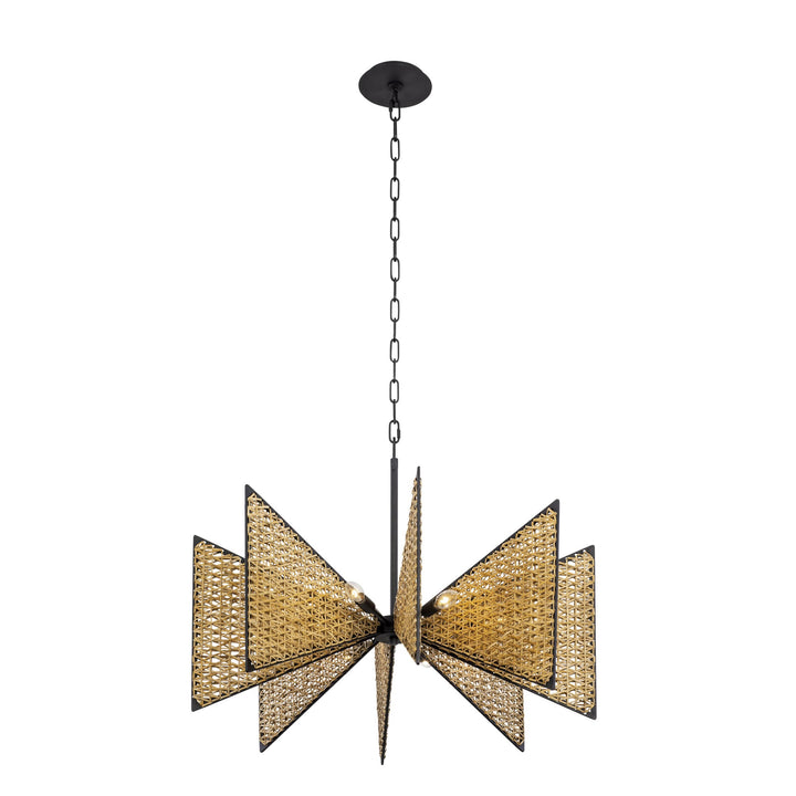 Machina 379C08MBS 8-Lt Chandelier - Matte Black/Sulihiya