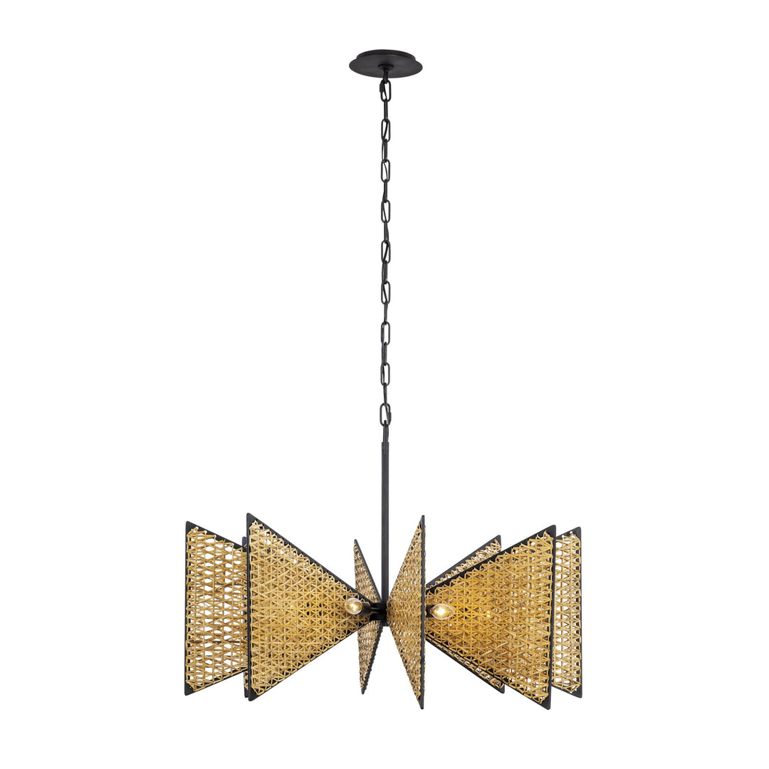 Machina 379C08MBS 8-Lt Chandelier - Matte Black/Sulihiya