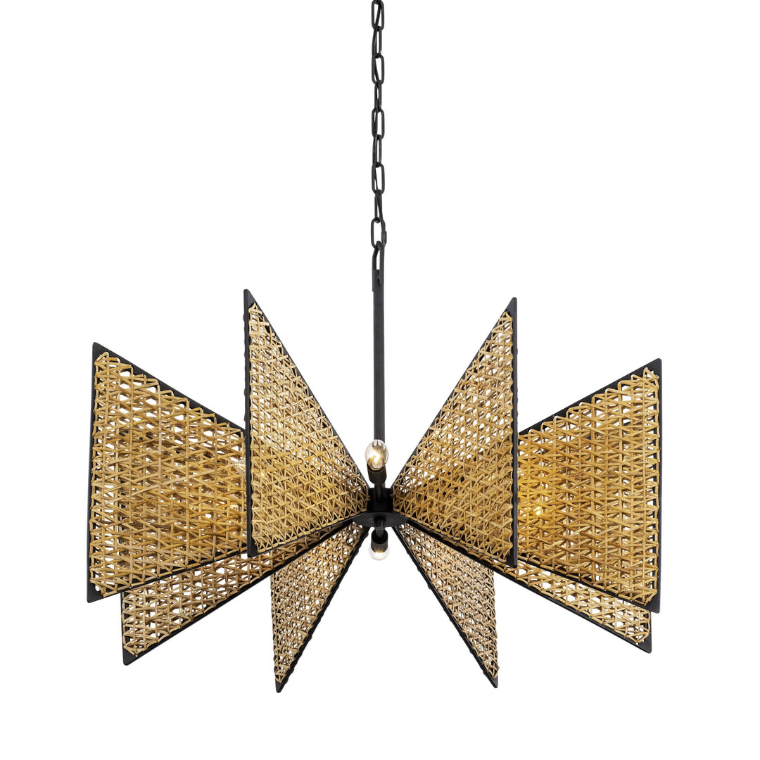 Machina 379C08MBS 8-Lt Chandelier - Matte Black/Sulihiya