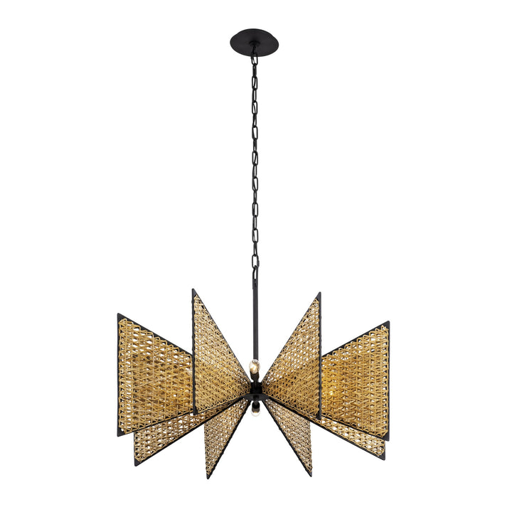 Machina 379C08MBS 8-Lt Chandelier - Matte Black/Sulihiya