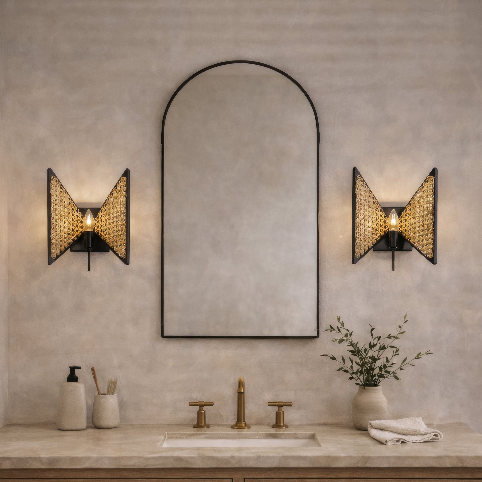 Machina 1-Light Sconce - Matte Black/Sulihiya