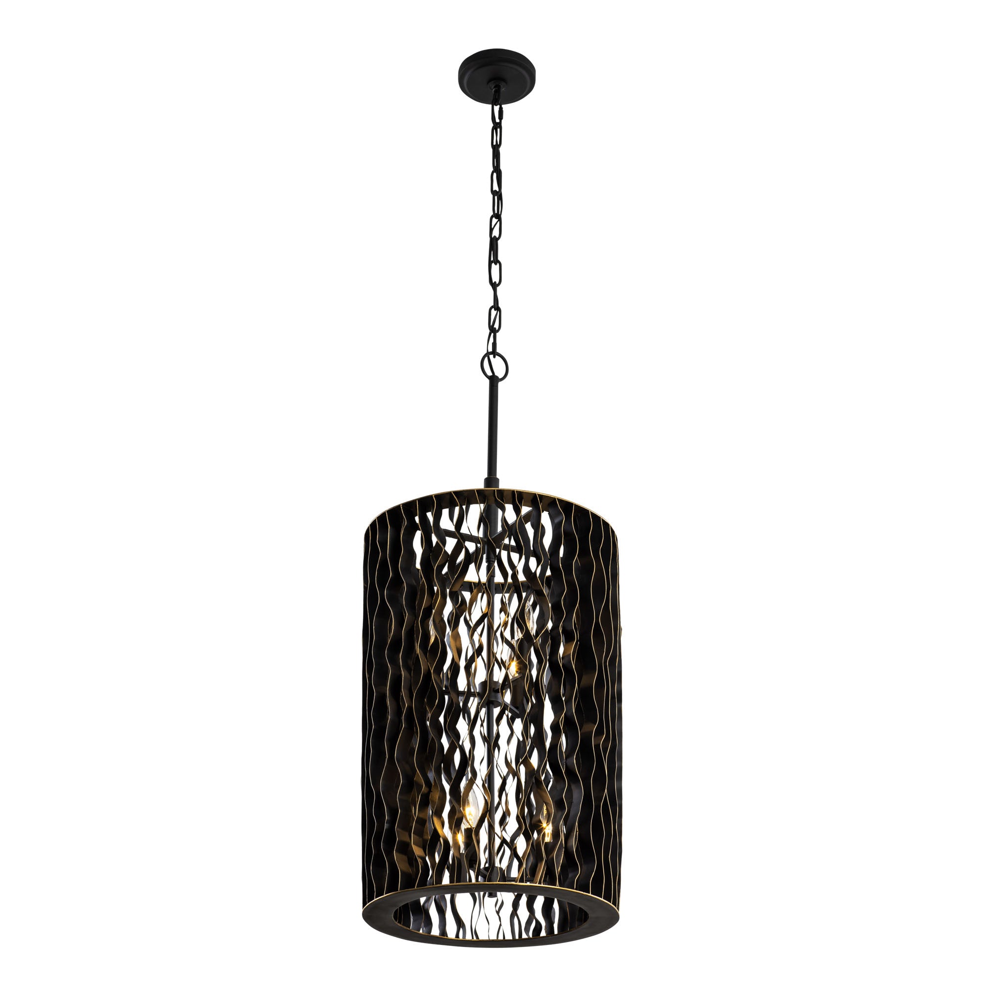 Estela 6 Light Foyer - Matte Black/French Gold