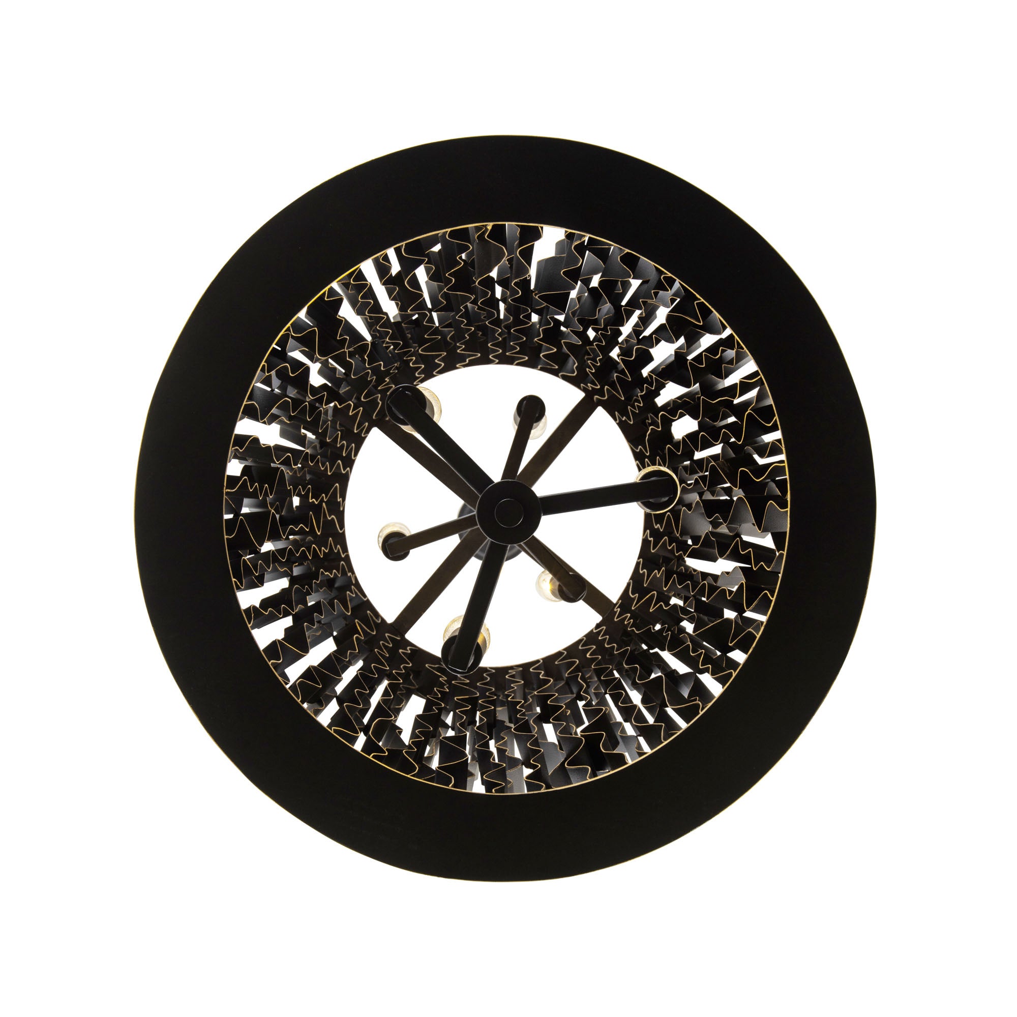 Estela 6 Light Foyer - Matte Black/French Gold