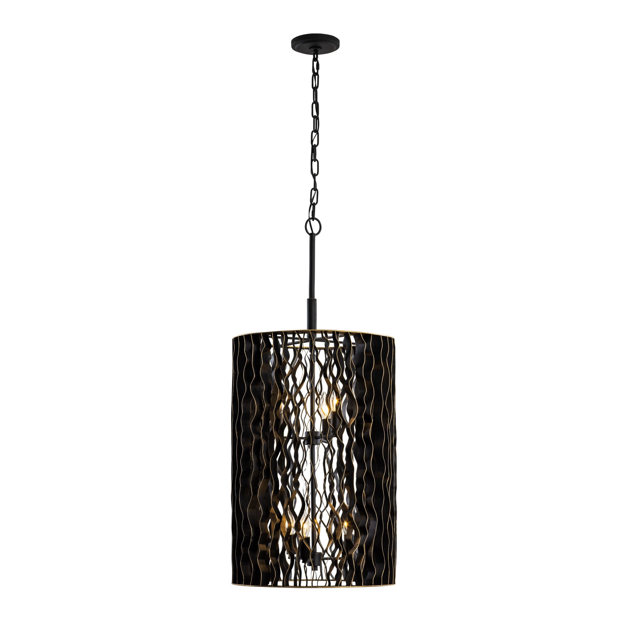 Estela 6 Light Foyer - Matte Black/French Gold