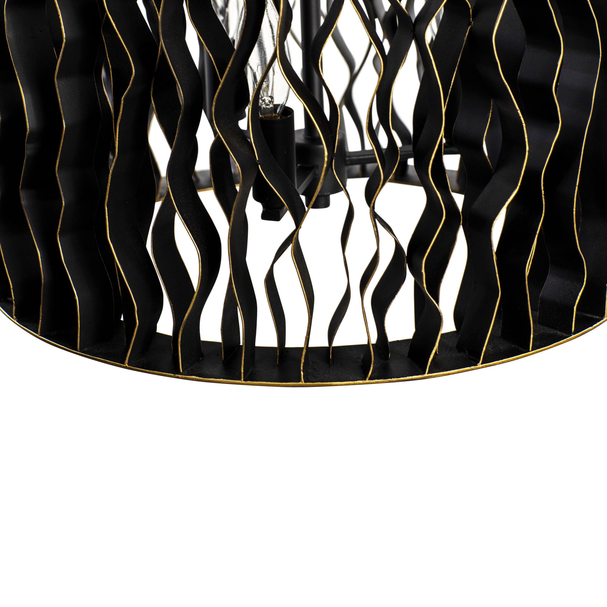 Estela 6 Light Foyer - Matte Black/French Gold