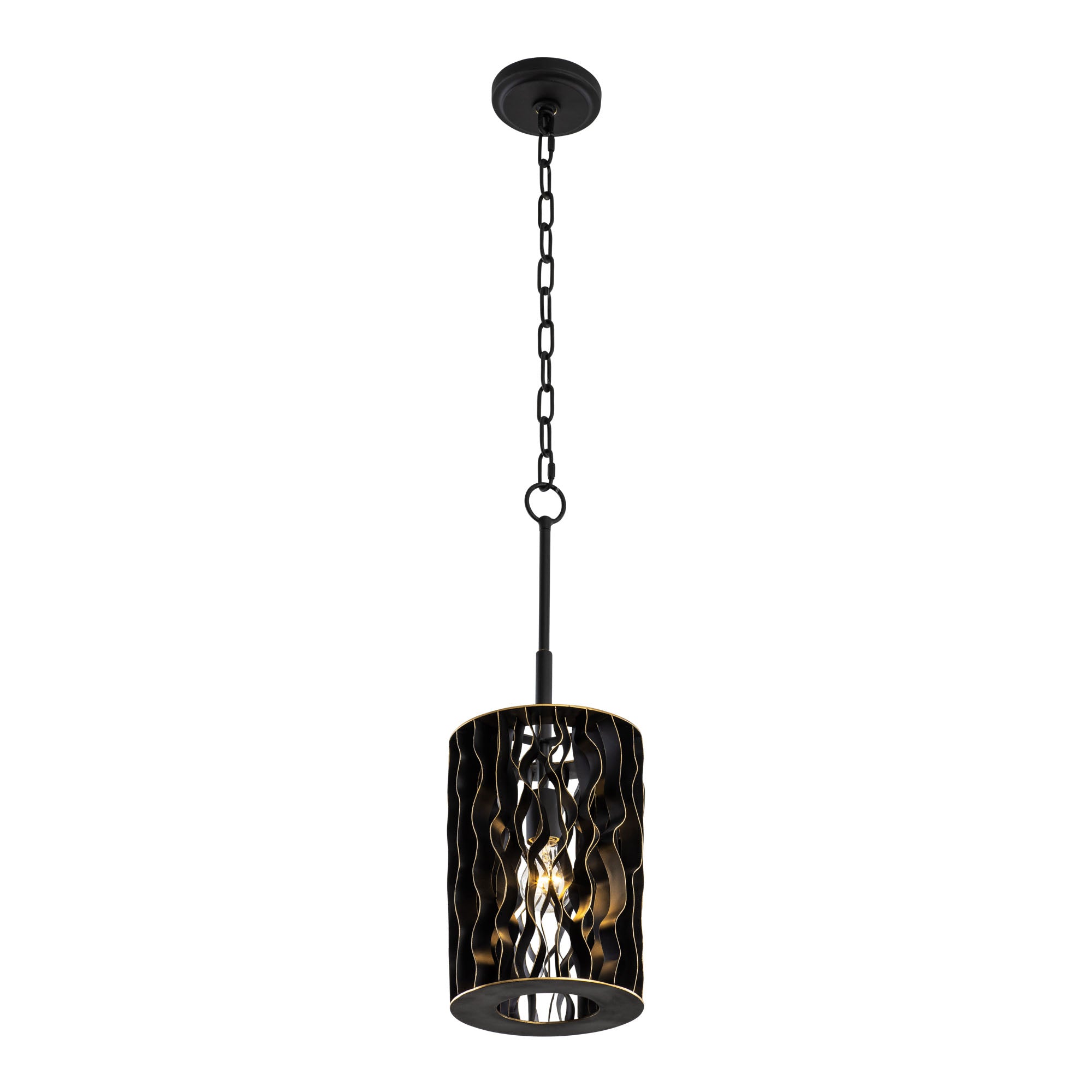 Estela 1 Light Mini Pendant - Matte Black/French Gold