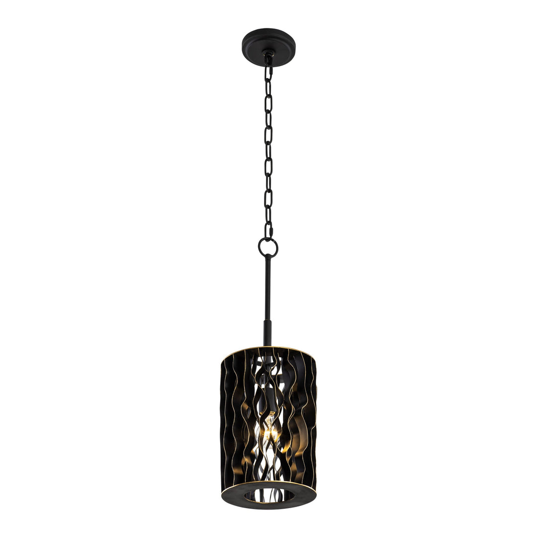 Estela 380M01MBFG 1-Lt Mini Pendant Light - Matte Black/French Gold