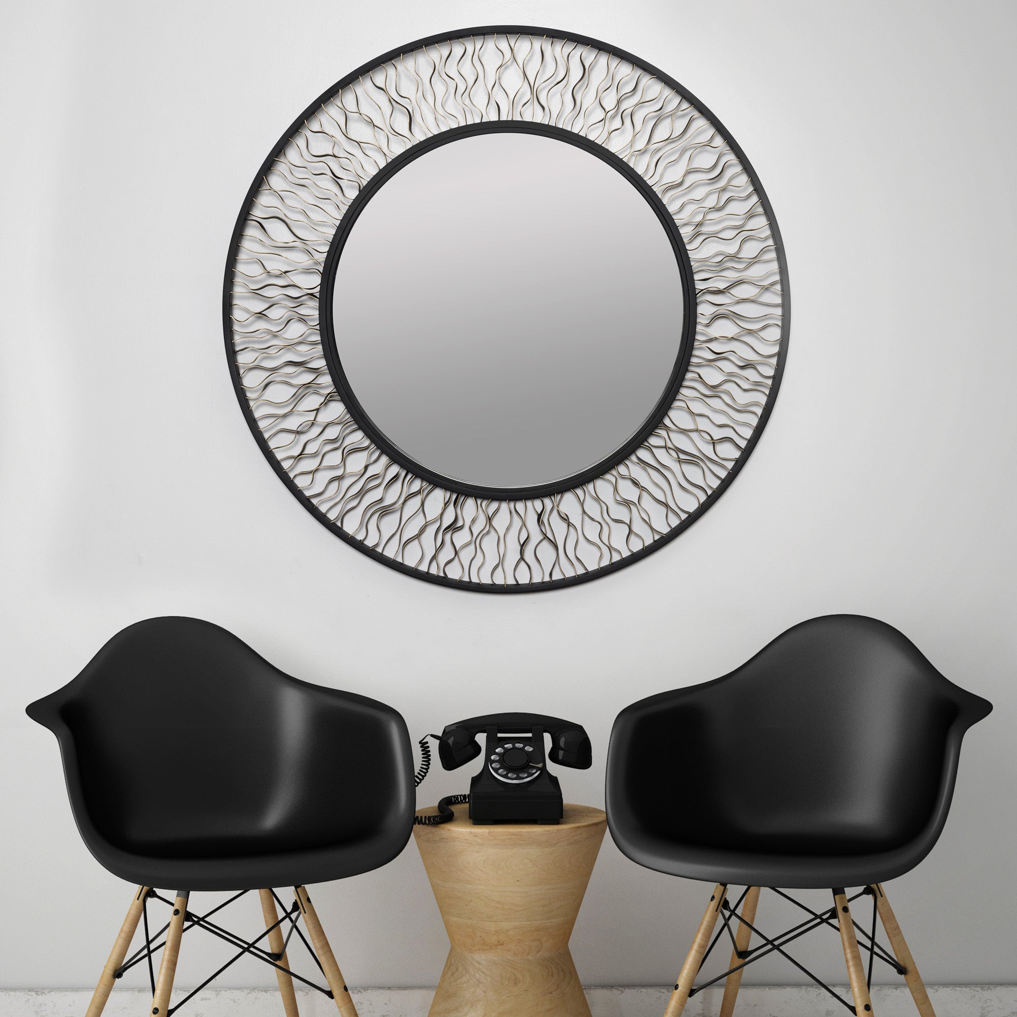Estela 380MI30AMBFG Mirror - Matte Black/French Gold
