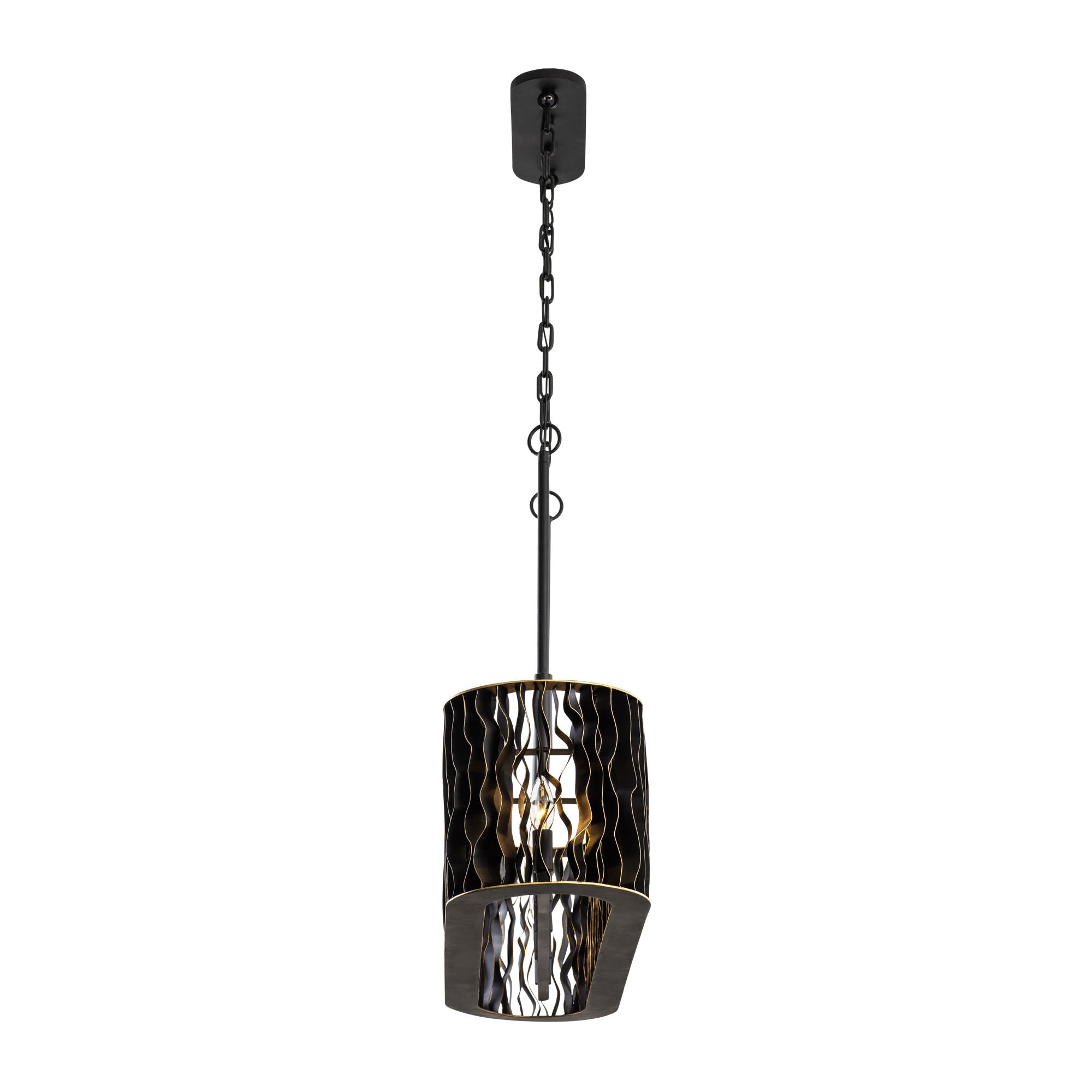 Estela 5 Light Linear Pendant - Matte Black/French Gold