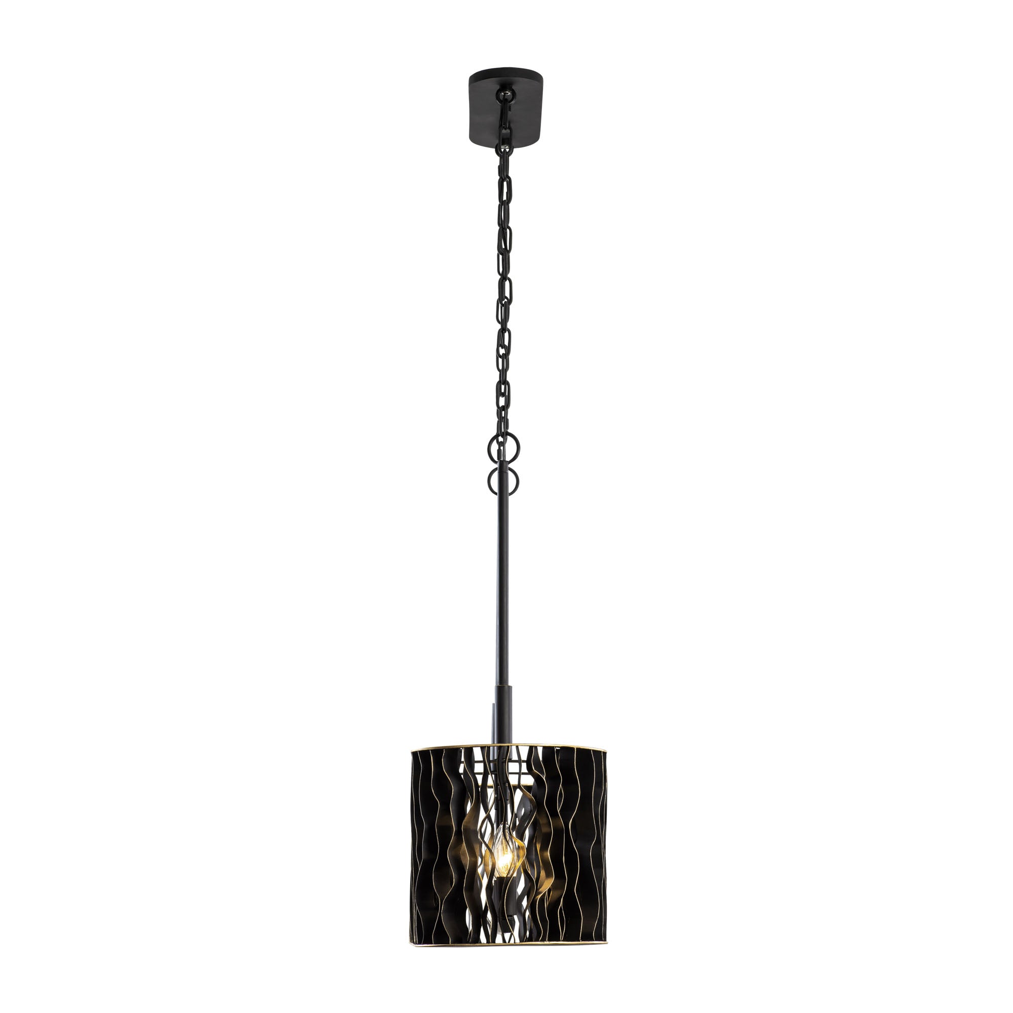 Estela 5 Light Linear Pendant - Matte Black/French Gold