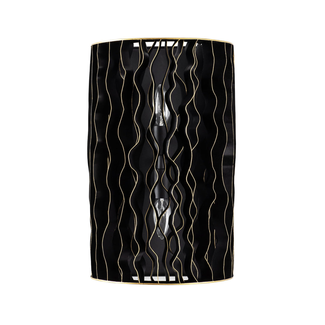 Estela 380W02MBFG 2-Lt Wall Sconce - Matte Black/French Gold