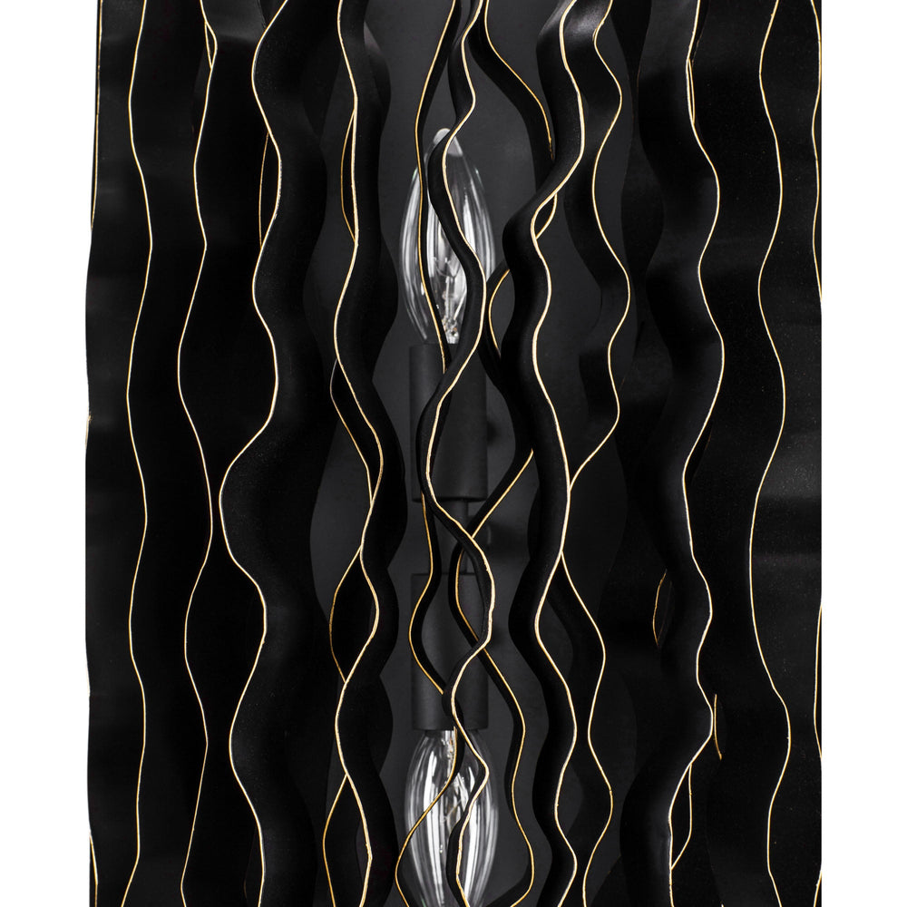 Estela 380W02MBFG 2-Lt Wall Sconce - Matte Black/French Gold