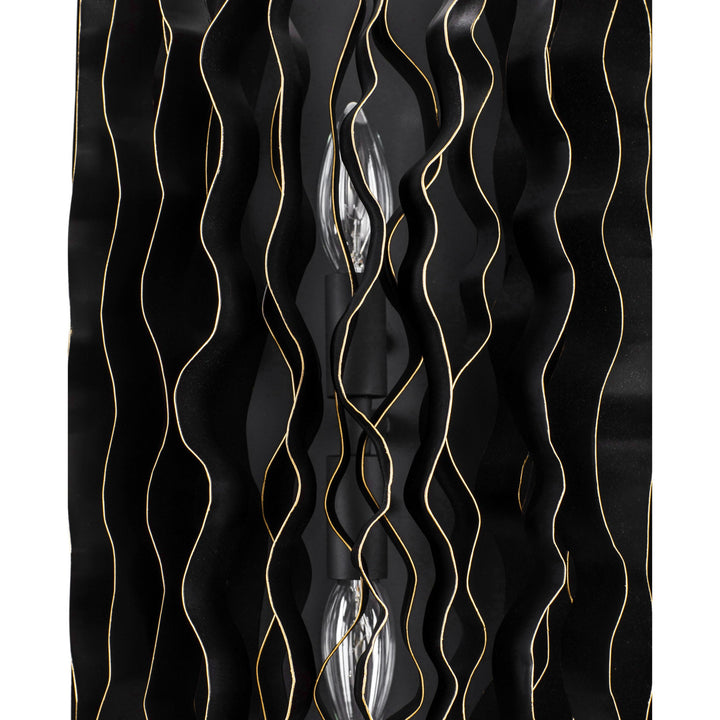 Estela 380W02MBFG 2-Lt Wall Sconce - Matte Black/French Gold