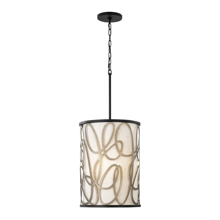 Scribble 381F06MBAR 6-Lt Foyer Pendant Light - Matte Black/Artifact