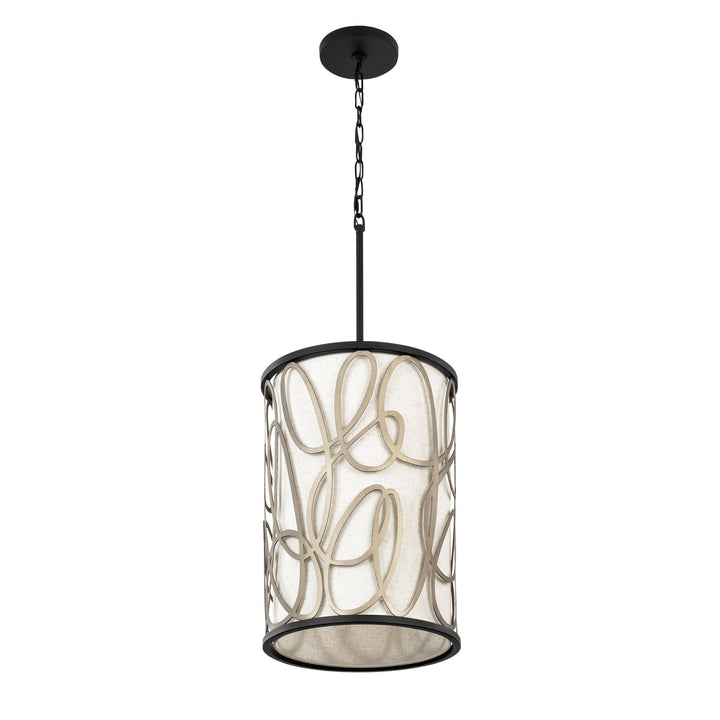 Scribble 381F06MBAR 6-Lt Foyer Pendant Light - Matte Black/Artifact