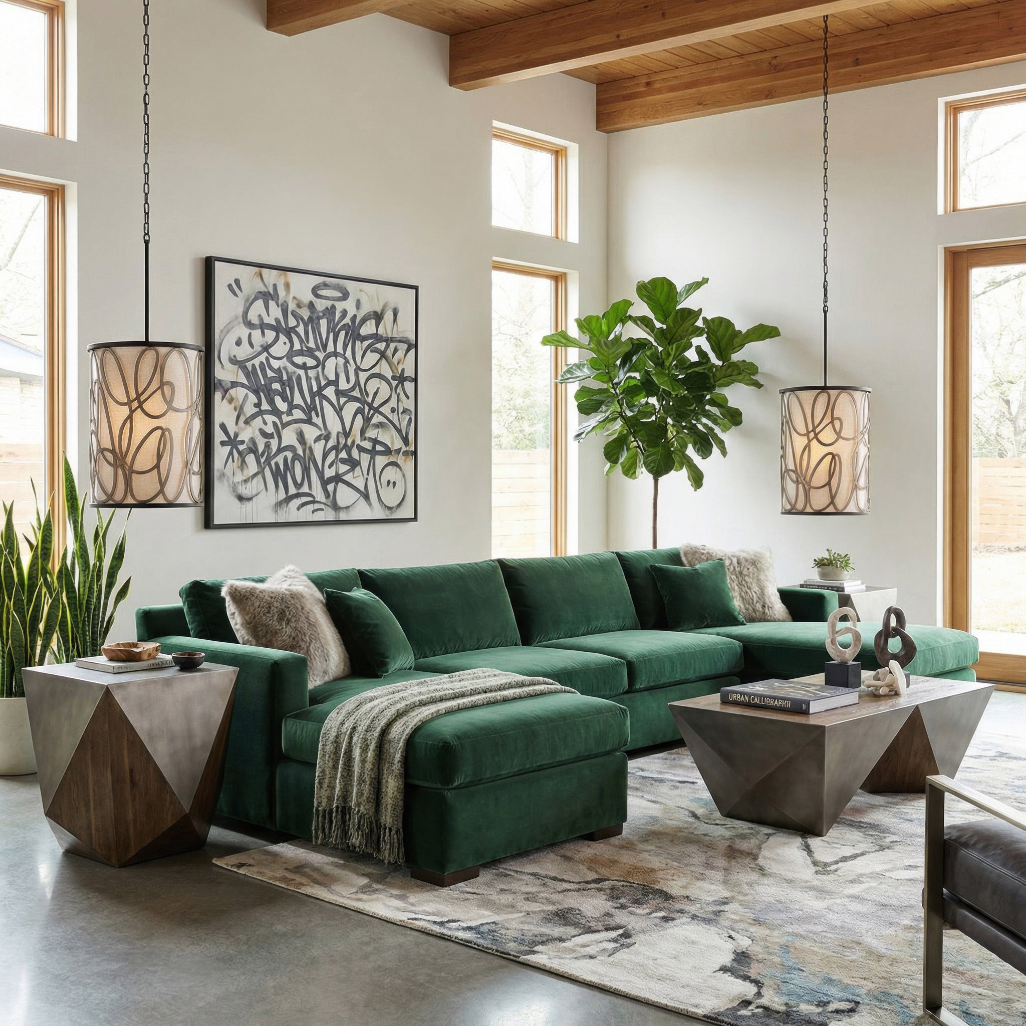 Scribble 6-Light Foyer - Matte Black/Artifact