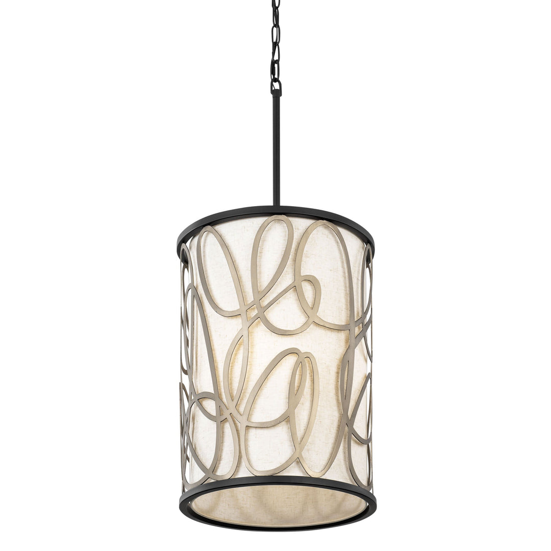 Scribble 381F06MBAR 6-Lt Foyer Pendant Light - Matte Black/Artifact