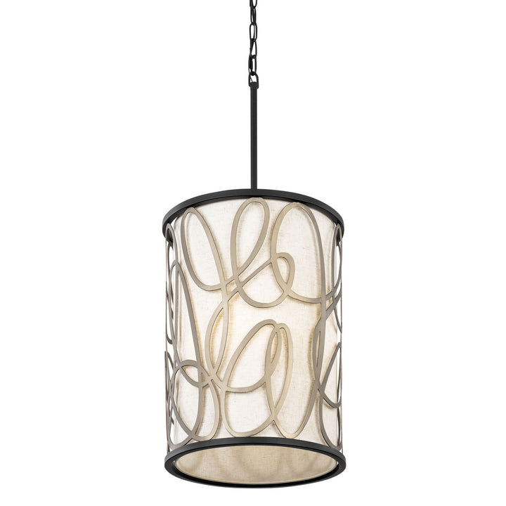 Scribble 381F06MBAR 6-Lt Foyer Pendant Light - Matte Black/Artifact