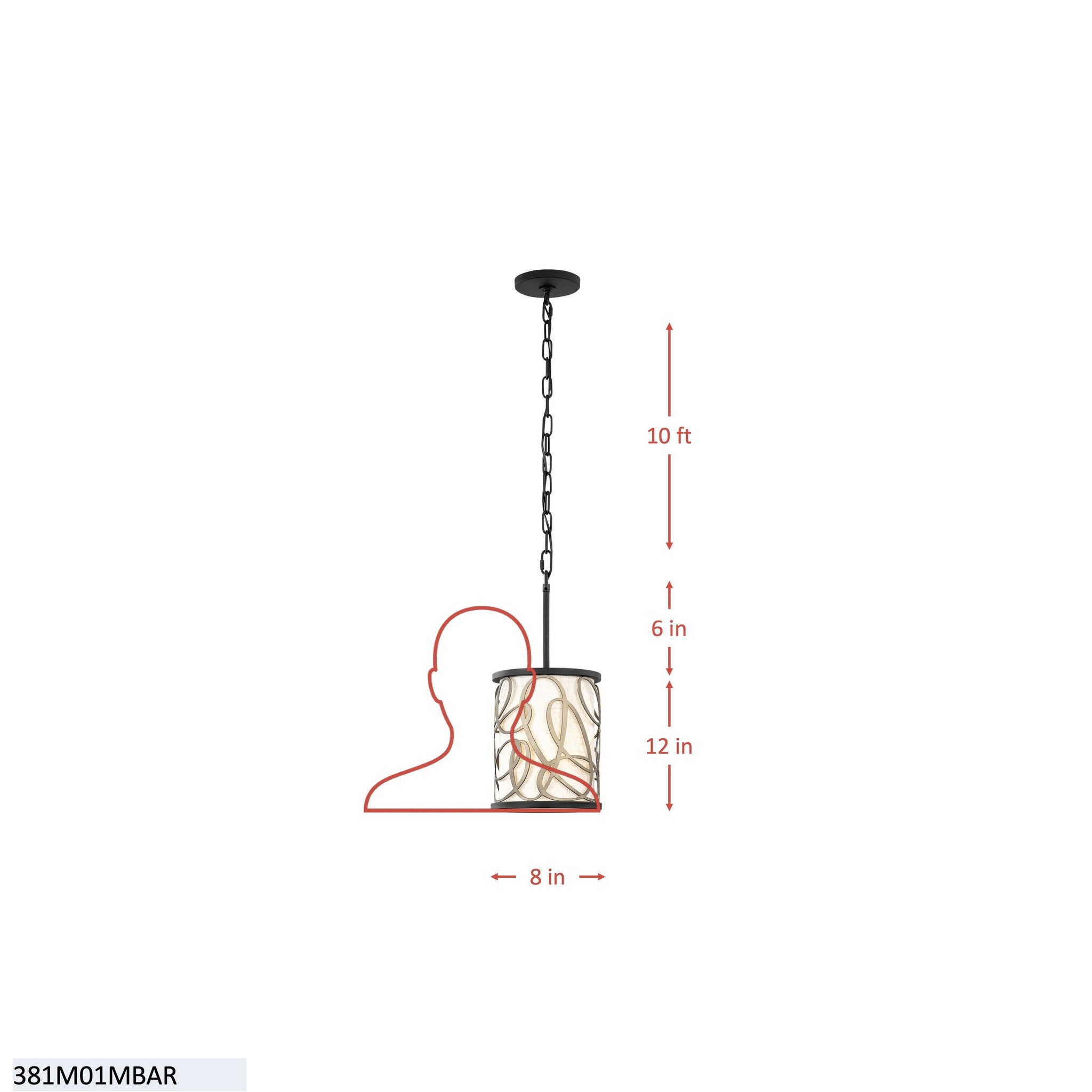 Scribble 1 Light Mini Pendant - Matte Black/Artifact