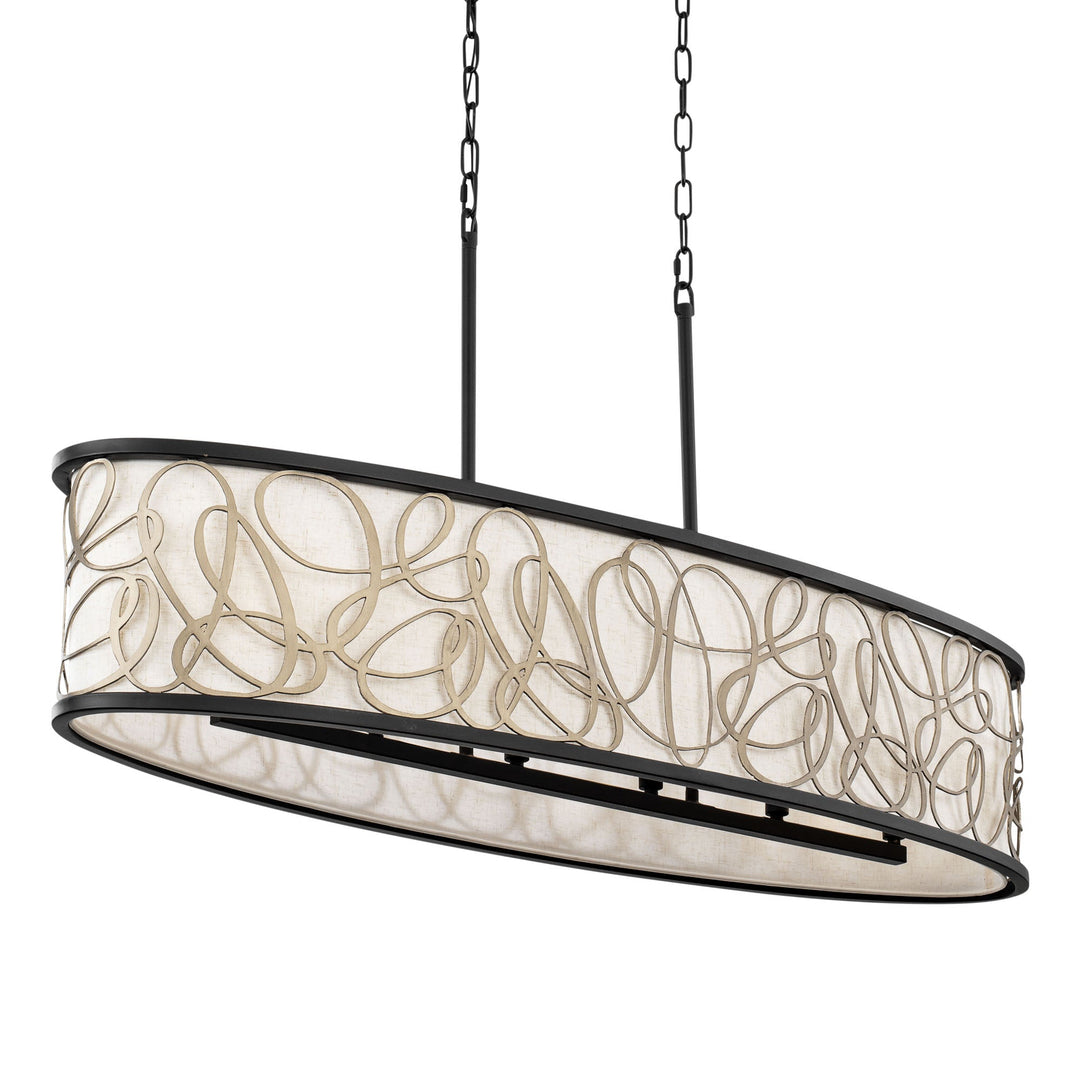 Scribble 381N06MBAR 6-Lt Kitchen Pendant Light - Matte Black/Artifact