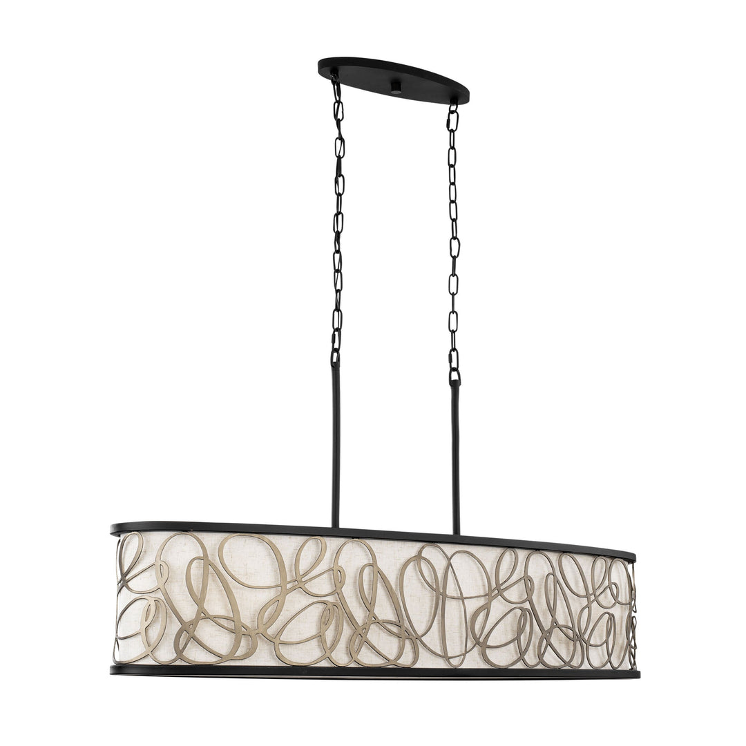 Scribble 381N06MBAR 6-Lt Kitchen Pendant Light - Matte Black/Artifact