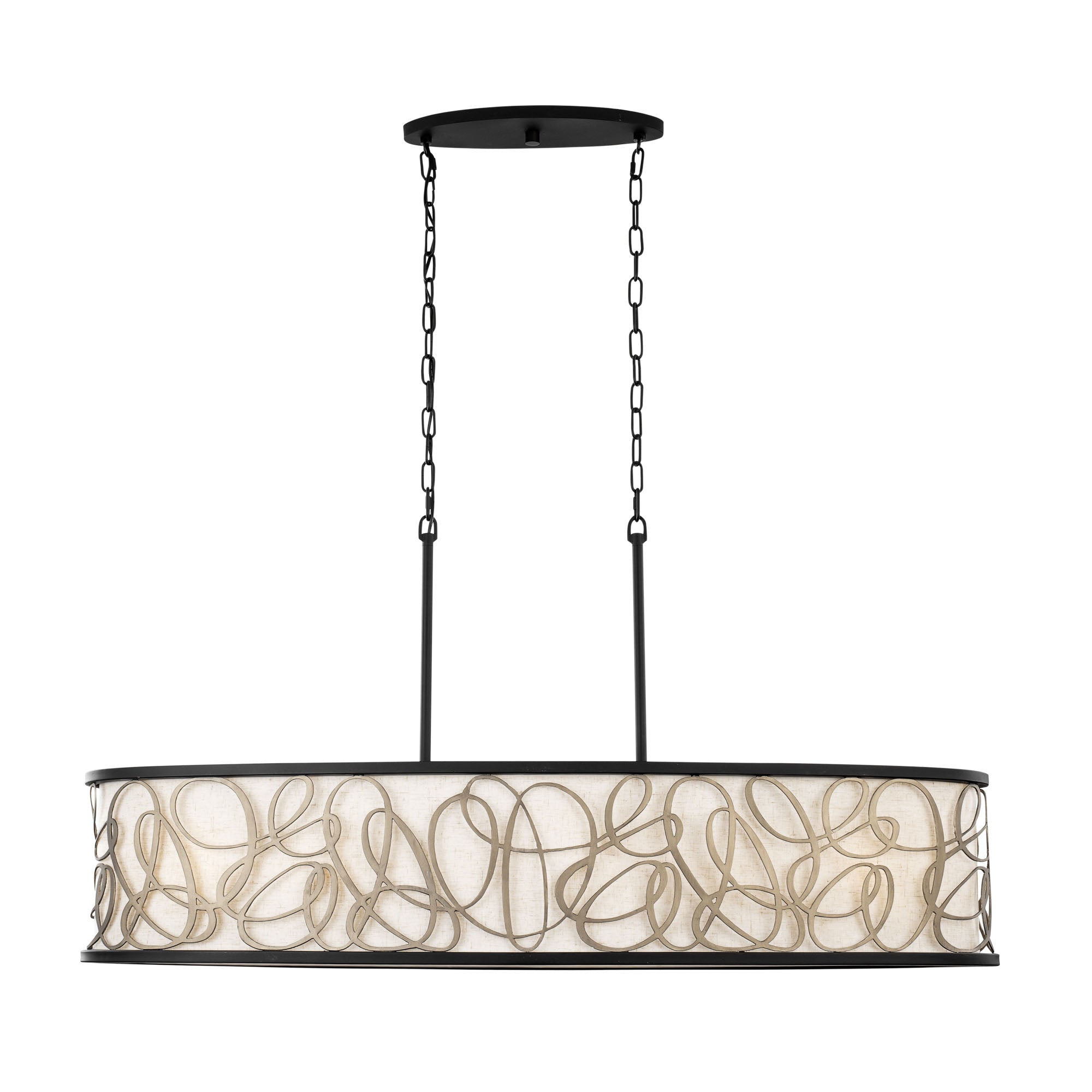 Scribble 6 Light Linear Pendant - Matte Black/Artifact