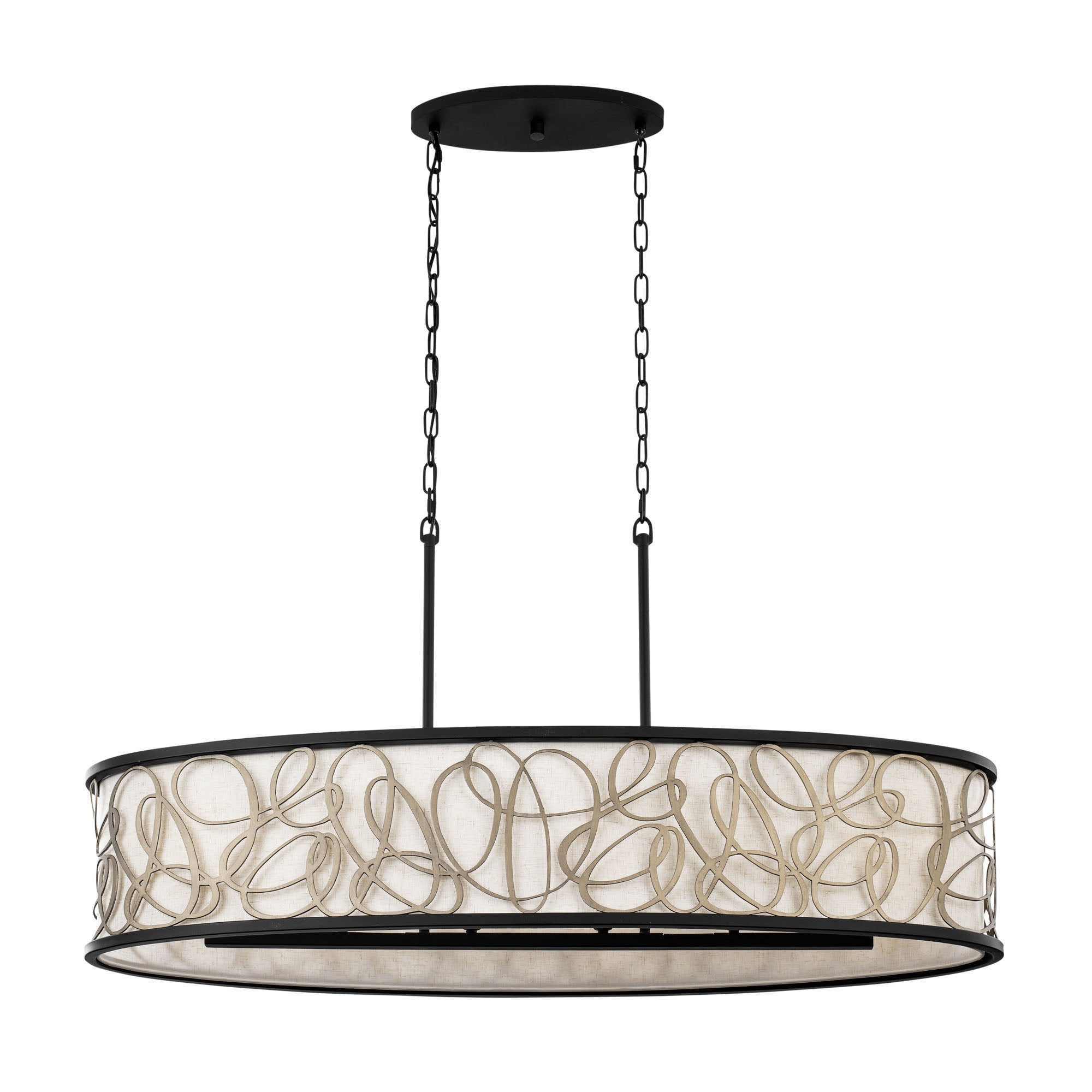 Scribble 6 Light Linear Pendant - Matte Black/Artifact