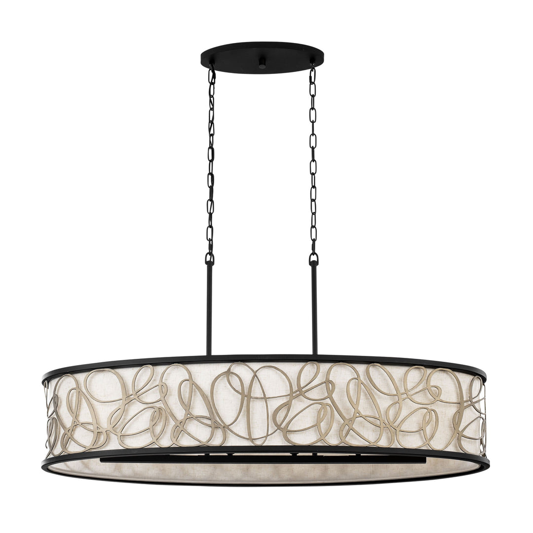 Scribble 381N06MBAR 6-Lt Kitchen Pendant Light - Matte Black/Artifact