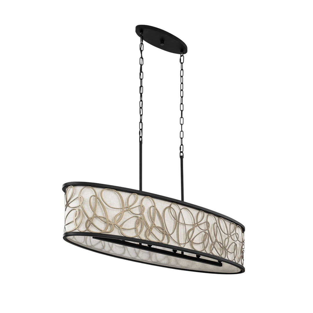 Scribble 381N06MBAR 6-Lt Kitchen Pendant Light - Matte Black/Artifact