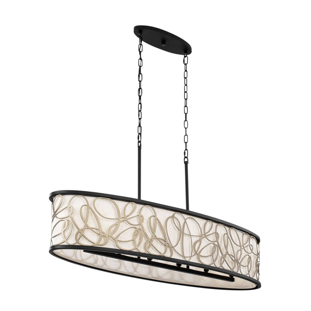 Scribble 381N06MBAR 6-Lt Kitchen Pendant Light - Matte Black/Artifact