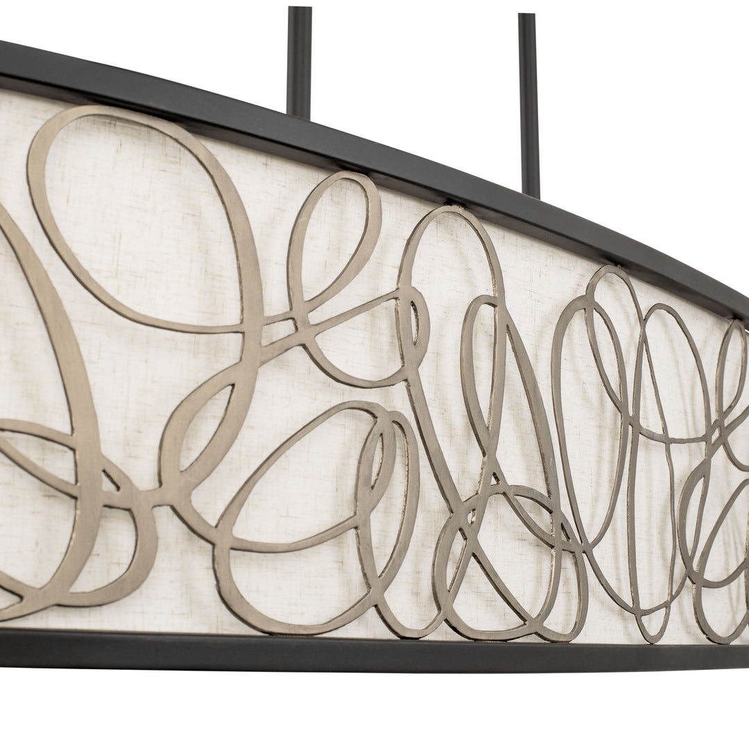 Scribble 381N06MBAR 6-Lt Kitchen Pendant Light - Matte Black/Artifact