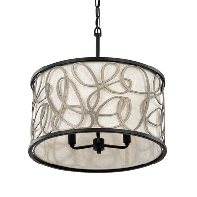Scribble 3 Light Convertible Pendant/Semi-Flush - Matte Black/Artifact