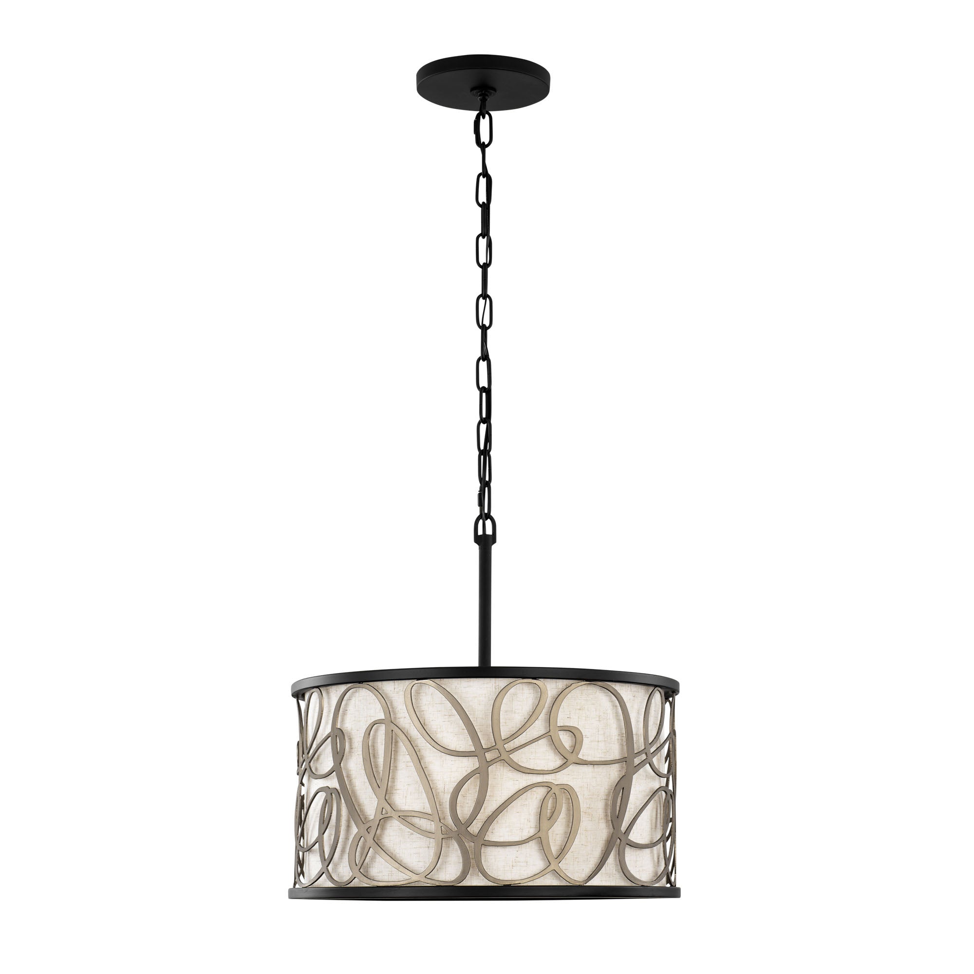 Scribble 3 Light Convertible Pendant/Semi-Flush - Matte Black/Artifact