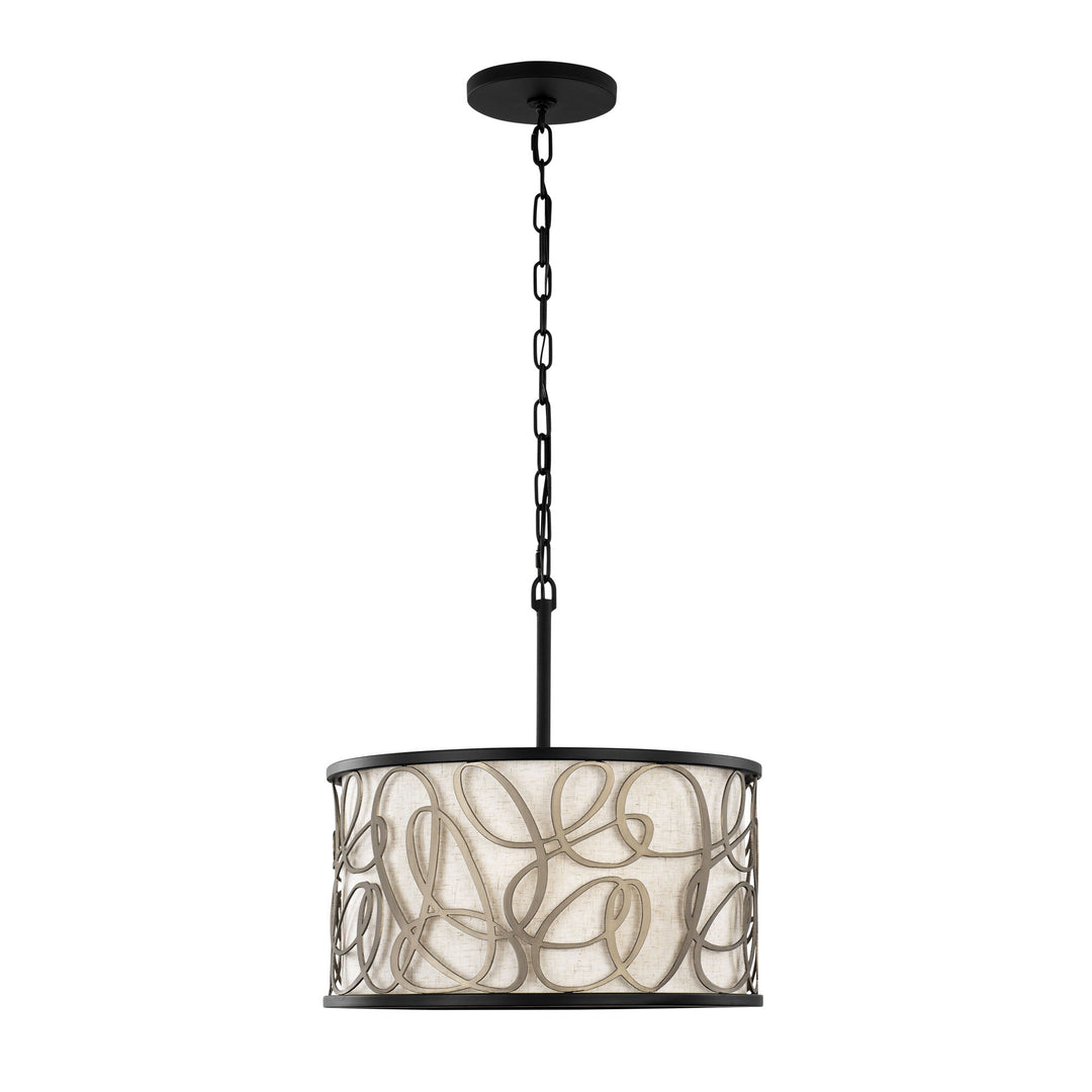 Scribble 381P03MBAR 3-Lt Convertible Pendant/Ceiling Light - Matte Black/Artifact