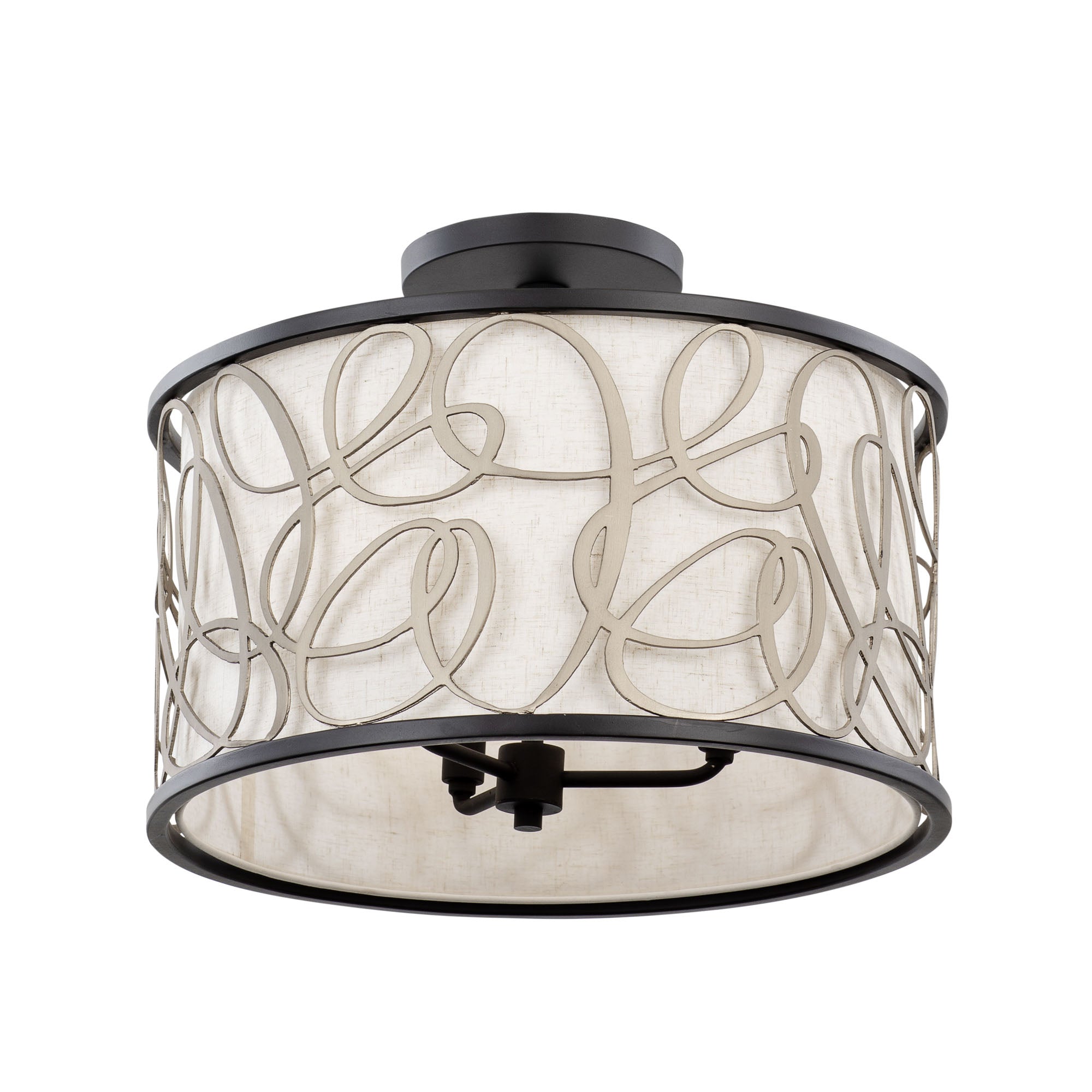 Scribble 3 Light Convertible Pendant/Semi-Flush - Matte Black/Artifact