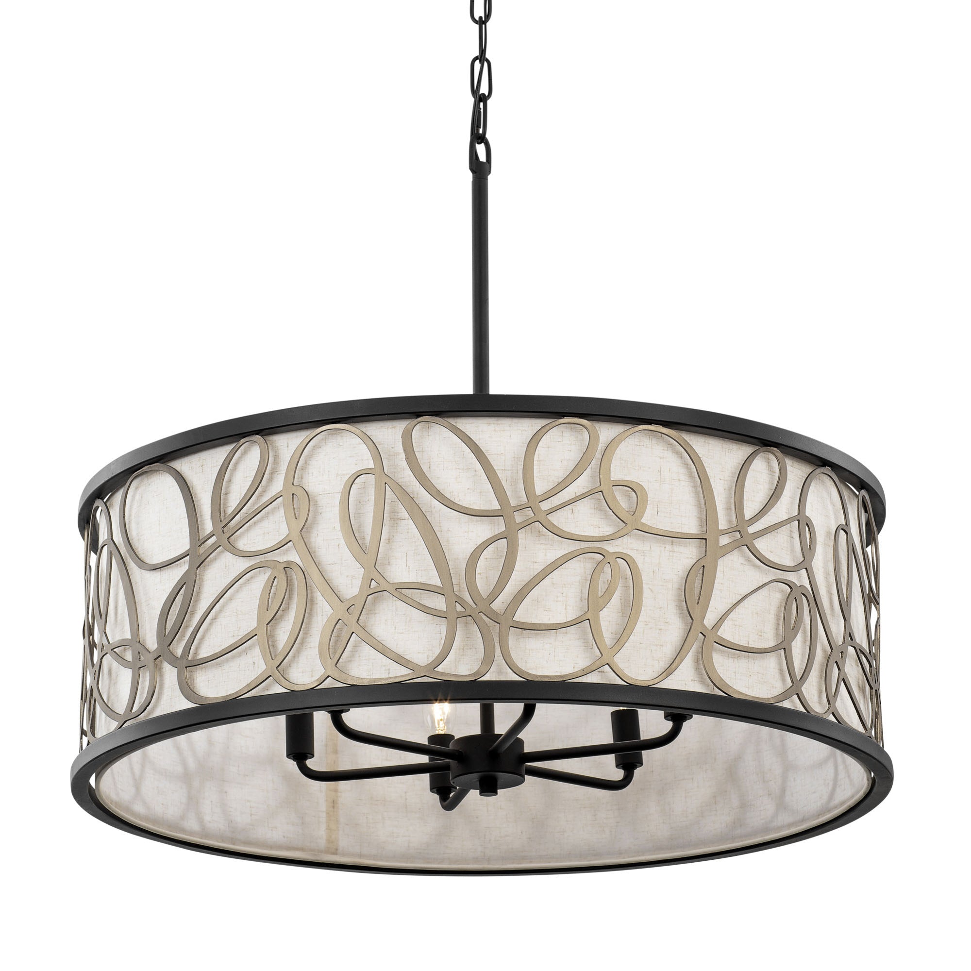Scribble 6 Light Pendant - Matte Black/Artifact